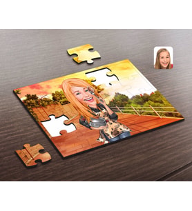 BK Gift Kişiye Özel Kadın Aşçı Karikatürlü Ahşap Puzzle-2