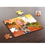 BK Gift Kişiye Özel Kadın Aşçı Karikatürlü Ahşap Puzzle-2
