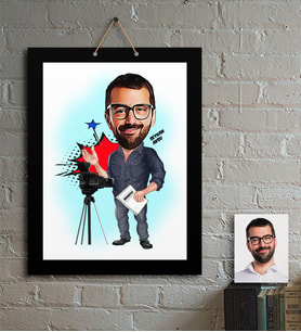 BK Gift Kişiye Özel Bay Yönetmen Karikatür Ahşap Tablo  1