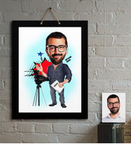 BK Gift Kişiye Özel Bay Yönetmen Karikatür Ahşap Tablo  1