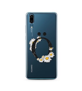 Papatya Harf Tasarım Süper Şeffaf Silikon Telefon Kılıfı Huawei P20    Ö-Harfi