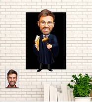 Kişiye Özel Hakim Yeni İş Hediyesi Karikatür Ahşap Tablo