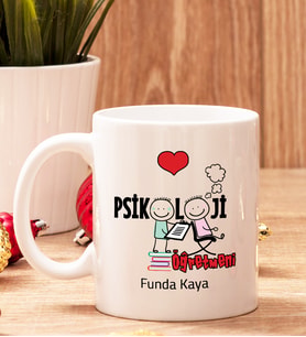 Psikoloji Öğretmenine Hediye Beyaz Kupa Bardak