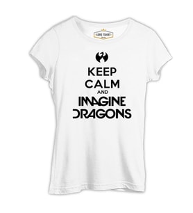 Imagine Dragons - Keep Calm Beyaz Kadın Tshirt
