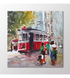 Arty Tablo Suluboya Tramvay Tablo (Karışık)