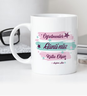 BK Gift Kişiye Özel Öğretmenler Gününüz Kutlu Olsun Beyaz Kupa Bardak  4
