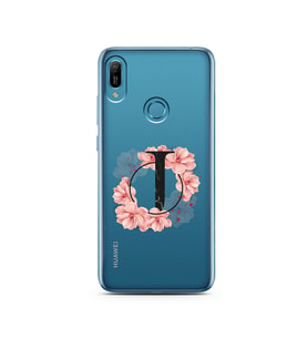 Pembe Çiçekli Harf Tasarım Süper Şeffaf Silikon Telefon Kılıfı Huawei Mate 20 Li