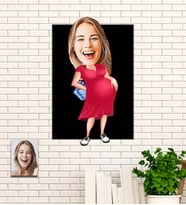 Kişiye Özel Yılın Anne Adayı  Karikatür Ahşap Tablo