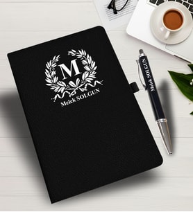 Kişiye Özel Harf Tasarımlı  İsme Özel Defter ve Kalem
