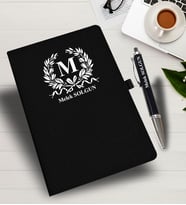 Kişiye Özel Harf Tasarımlı  İsme Özel Defter ve Kalem