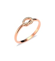 Minimalist Kördüğüm Rose Gümüş Yüzük