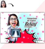 BK Gift Kişiye Özel Bayan Radyoloji Uzmanı Karikatür Baskılı Yaş Pasta İçin Yenilebilir Şekerli Kağıt  1(Sadece Kağıt)