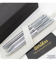 Scrikss 722W 3'lü Set Krom  Roller Kalem + Tükenmez Kalem + Versatil Kalem Seti  Scrikss Venüs  İsme Özel Kalem  Hediyelik Kalem