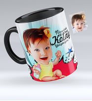 BK Gift Kişiye Özel Kız Bebek Karikatürlü Siyah Kupa Bardak  1
