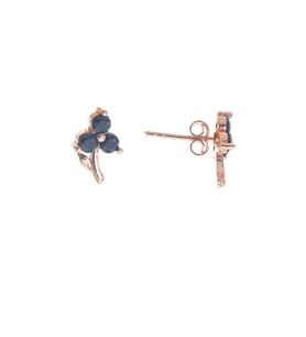 Söğütlü Silver Gümüş onix taşlı minik çiçek küpe