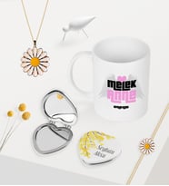 BK Gift Kişiye Özel Melek Anne Kupa Kalp Ayna Papatya Kolye Bileklik Seti (Model 1)
