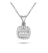 Modern Tasarım 0.08 Ct Baget Kare Tektaş Kolye