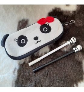 Panda Kalemlik ve 2'li Kalem Seti 1 (Siyah)