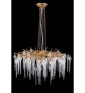 AVONNI AV-4168-8BSA Sarı Boyalı Klasik Avize G4 Metal Kristal 80cm