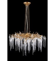 AVONNI AV-4168-8BSA Sarı Boyalı Klasik Avize G4 Metal Kristal 80cm