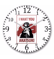 Recruta Akatsuki  Naruto Duvar Saati Bombeli Gercek Cam