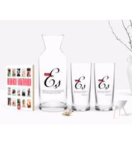 BK Gift Kişiye Özel Renkli Baskılı Mânâ Eş Tasarımlı İkili Rakı Bardağı Karaf ve Cep Kitabı Hediye Seti-1 (Model 1)