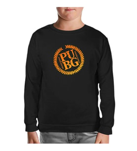 PUBG - Chicken Dinner Siyah Çocuk Sweatshirt