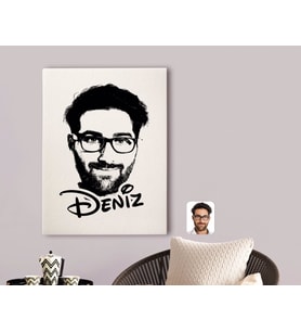 BK Gift Kişiye Özel İsimli Erkek Silüet Kanvas Tablo 70x100cm-1B
