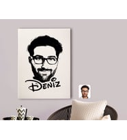 BK Gift Kişiye Özel İsimli Erkek Silüet Kanvas Tablo 70x100cm-1B
