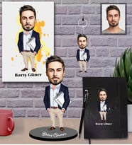 Kişiye Özel Patron Karikatürlü 5 li Hediye Seti Bay-25