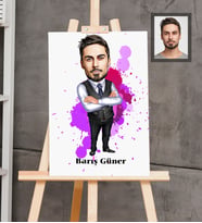 Kişiye Özel Patron Karikatürlü  Ahşap Tablo 30x47 Bay-22
