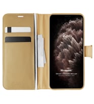 Microsonic Apple iPhone 11 Pro Kılıf Delux Leather Wallet Gold