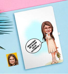 BK Gift Kişiye Özel Kız Çocuk Kolay Yetişmiyor Karikatürlü Beyaz Defter-1