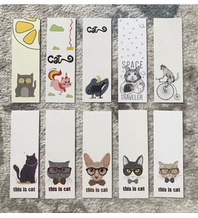 Kedili Hayvanlı Desenli 10'lu Kitap Ayraç Seti PYTKAYR18
