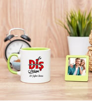 Diş Hekimi Tasarım Yeşil Kupa Bardak ve Yeşil Mini Fotoğraf Çerçevesi