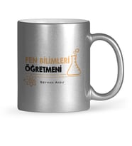 BK Gift Kişiye Özel Fen Bilimleri Öğretmeni Gümüş Yaldızlı Kupa Bardak  4