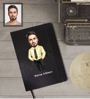 Kişiye Özel Öğretmen Karikatürlü Siyah Defter Bay-13