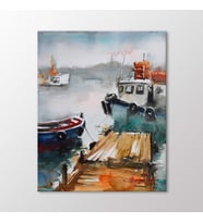 Arty Tablo Suluboya Tekneler Tablo (Karışık)