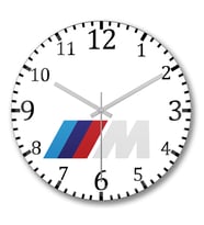Bmw M Logo Duvar Saati Bombeli Gercek Cam