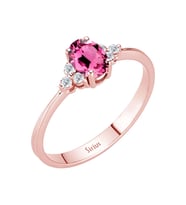 Sirius Pırlanta ve Oval Pembe Turmalin Taşlı Yüzük 0717R0255