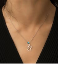 Papatya Silver 925 Ayar Nazar Boncuklu Gümüş Melek Kolye