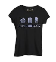 Super Who Lock Siyah Kadın Tshirt