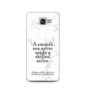 Samsung A3 (2016) Beyaz Mermer Söz Tasarımlı Telefon Kılıfı