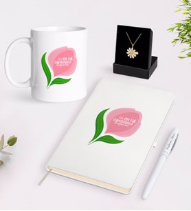 BK Gift Kişiye Özel En İyi Öğretmen Beyaz Kupa Defter Kalem ve İsimli Papatya Kolye Hediye Seti-14 (Model 1)