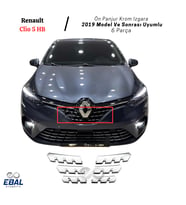Renault Clio 5 Hb - Ön Panjur Krom Izgara 6 Parça Paslanmaz Çelik