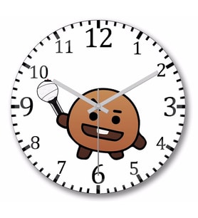 BT21   Shooky Bts Duvar Saati Bombeli Gercek Cam