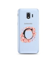 Pembe Çiçekli Harf Tasarım Süper Şeffaf Silikon Telefon Kılıfı Samsung J2 Pro (2