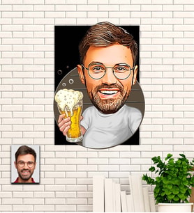 Kişiye Özel Şerefe Temalı Karikatür Ahşap Tablo