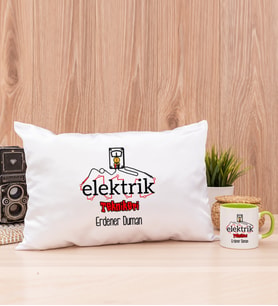 Elektrik Teknikeri Dikdörtgen Yastık ve Yeşil Kupa Bardak