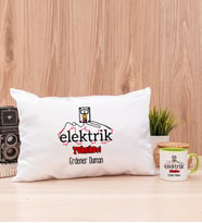Elektrik Teknikeri Dikdörtgen Yastık ve Yeşil Kupa Bardak